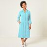 Narrow striped cotton fabric – white/turquoise,  thumbnail number 5