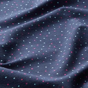 Cotton Jersey Colourful little dots – navy blue, 