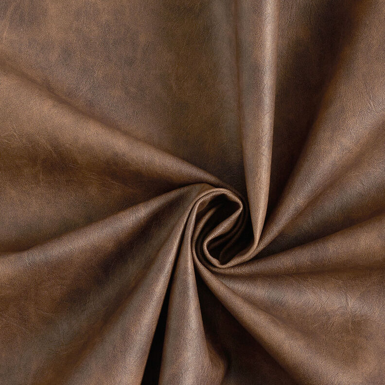 Plain vintage look faux leather – medium brown,  image number 1