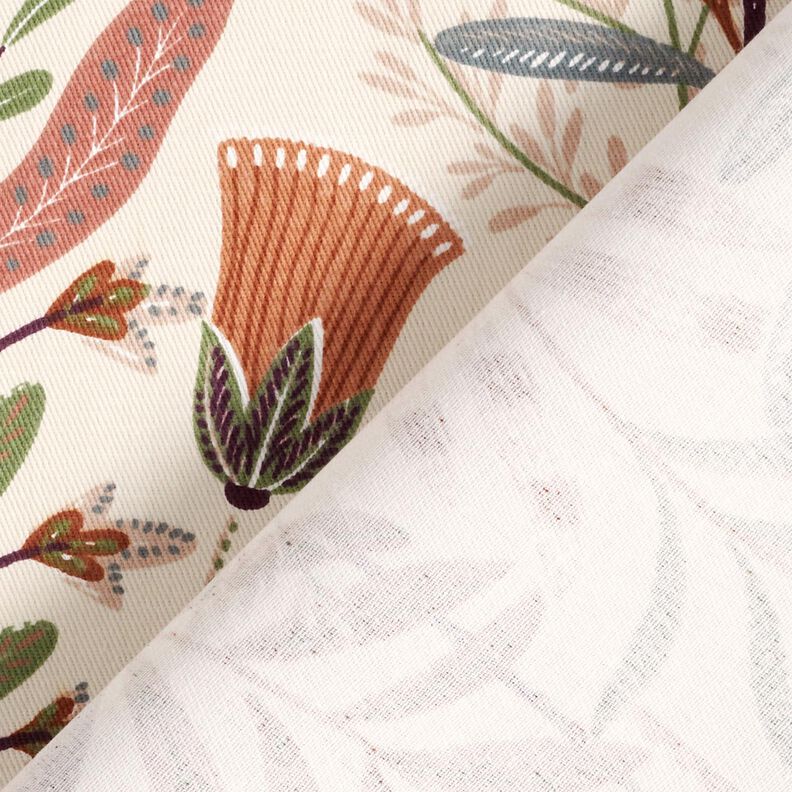 Decor Fabric Cotton Twill floral – offwhite/pine,  image number 4