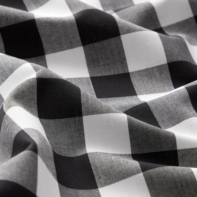 Shirting Fabric Large baker's check – white/black,  image number 2