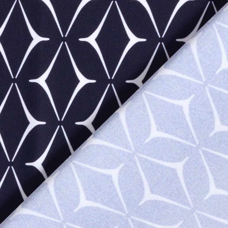 Swimsuit fabric abstract diamonds – midnight blue/white,  image number 4