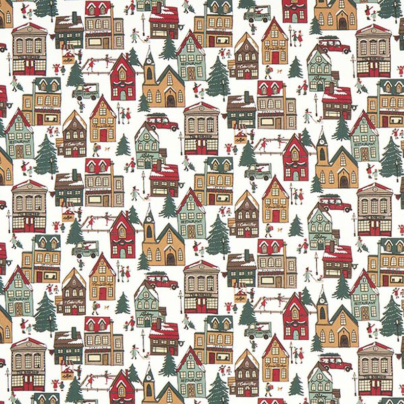 Decorative fabric half Panama winter berries – offwhite,  image number 1