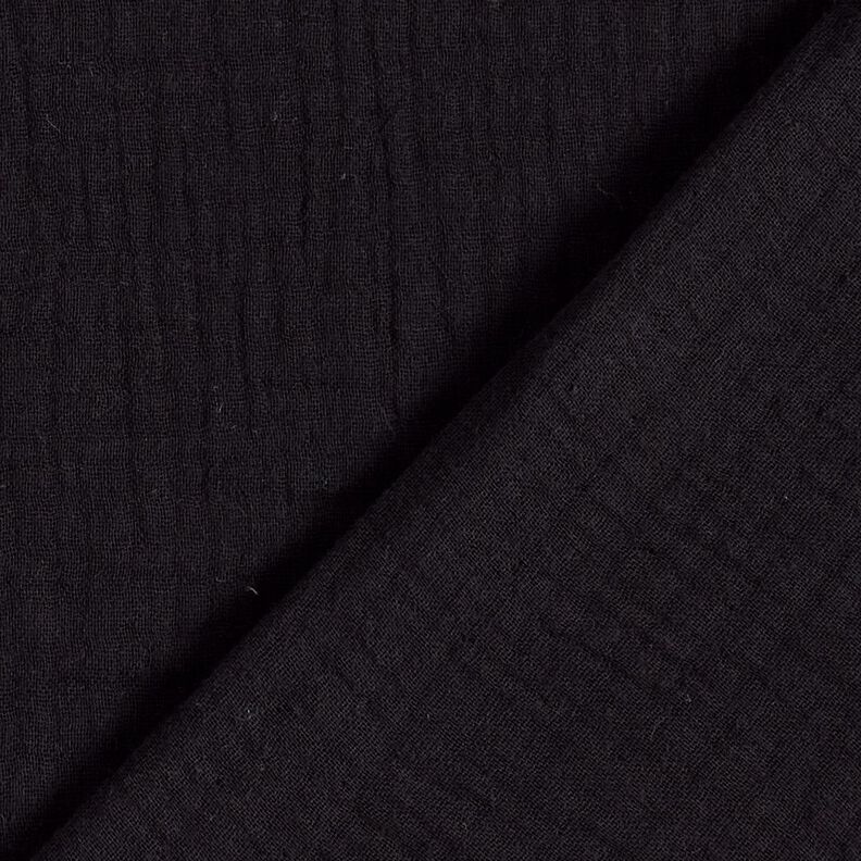 Triple-Layer Cotton Muslin Plain – black,  image number 4