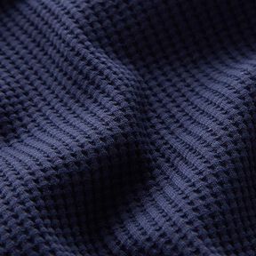 Cotton waffle jersey Plain – navy blue, 