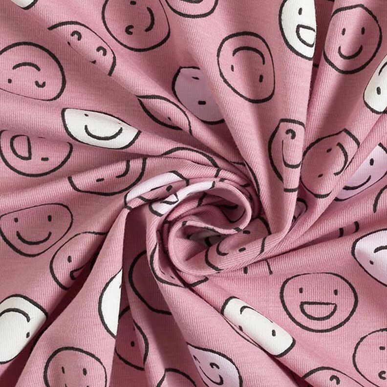 Cotton Jersey Glow-in-the-Dark Smiley – dusky pink,  image number 5