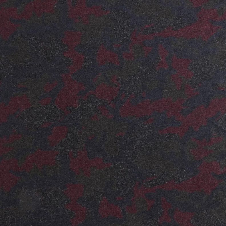 Coat Fabric Wool Blend camouflage – black/merlot,  image number 1