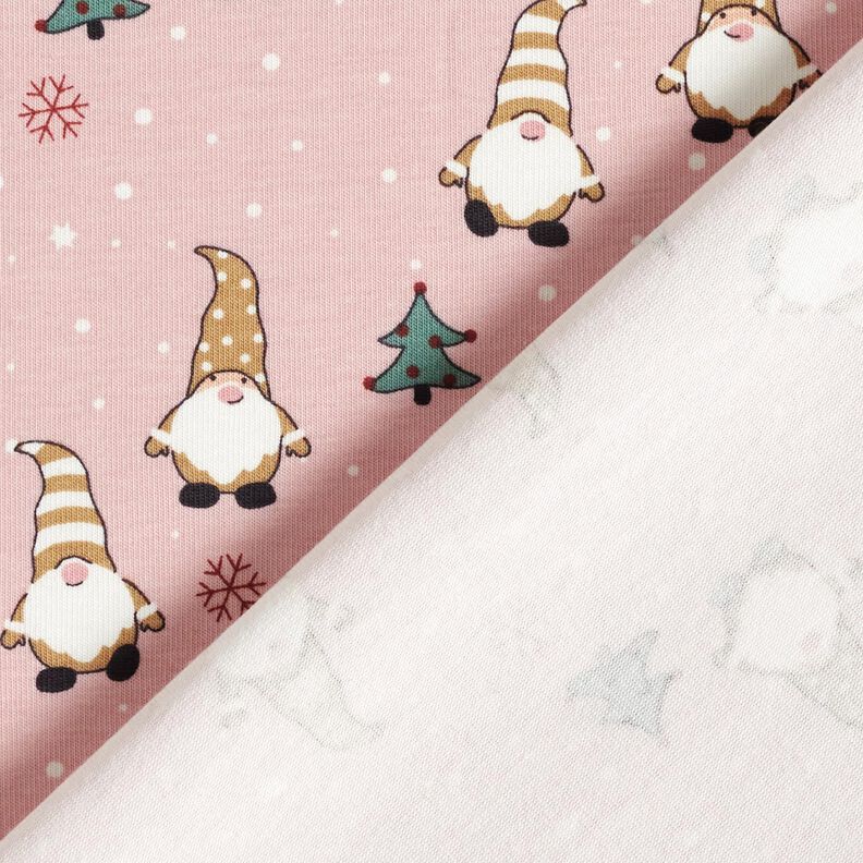 Cotton Jersey Gnomes in the snow – rosé,  image number 4