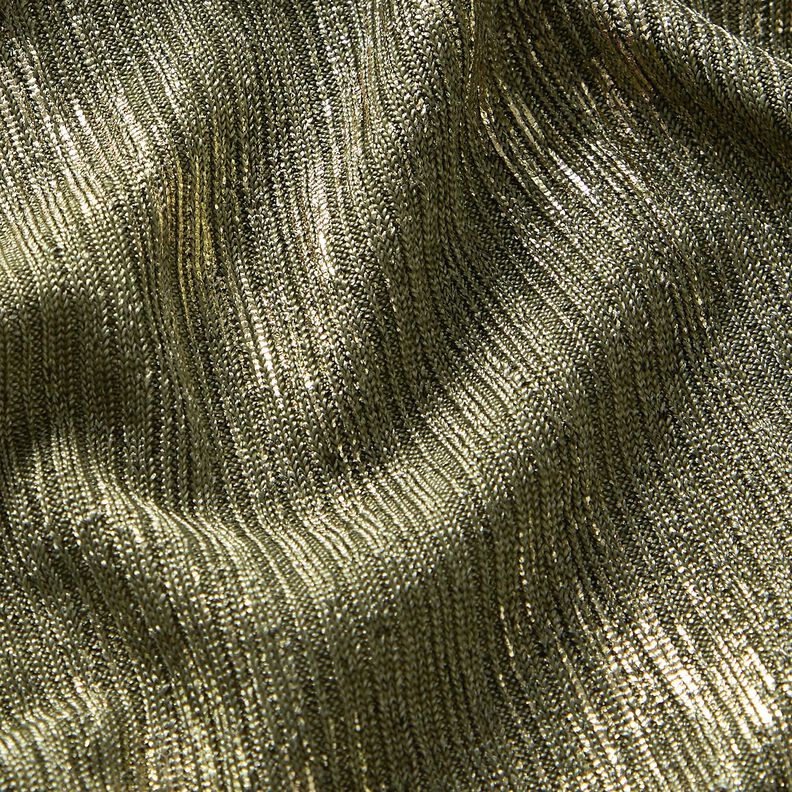 Fine Knit Gold Zigzag – khaki/metallic gold,  image number 2