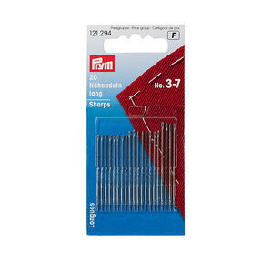 Sewing needles long NM 3-7 [44 x 0,9 mm / 40 x 0,8 mm / 38 x 0,7 mm] | Prym, 