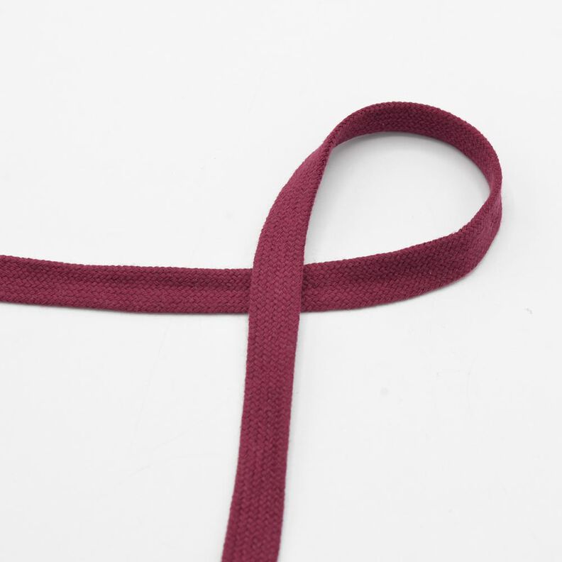 Flat cord Hoodie Cotton [15 mm] – burgundy,  image number 1