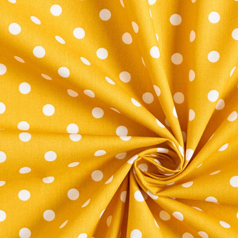 Cotton Poplin Large Dots – mustard/white,  image number 5