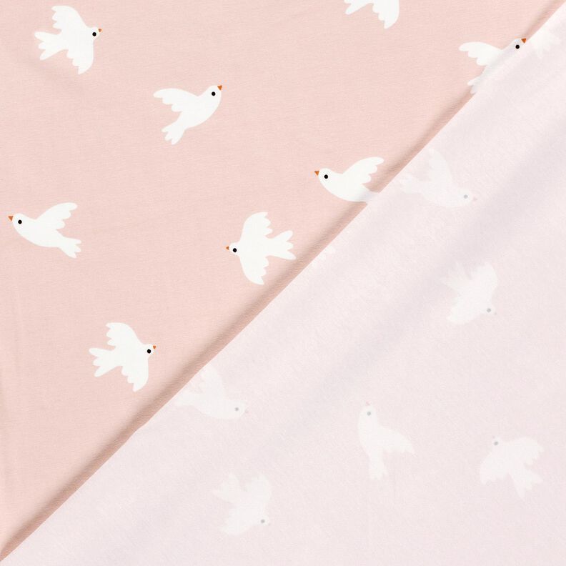 Cotton Jersey large birds – rosé/white,  image number 4