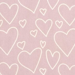 Cotton Flannel Herzen &ndash; pink, 