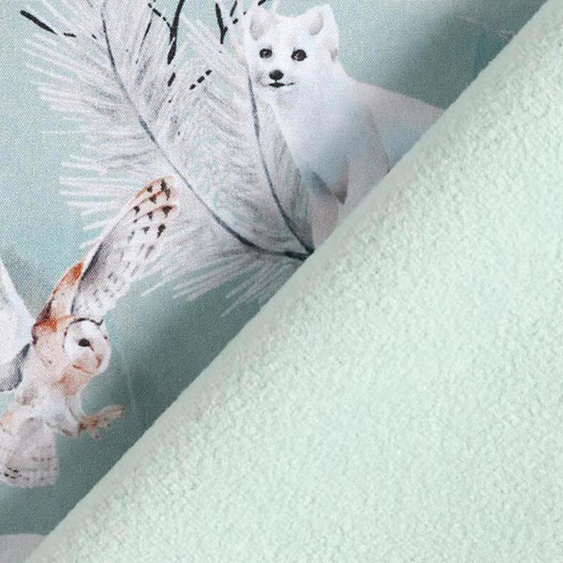 Softshell Arctic fox and barn owl Digital Print – pale mint,  image number 5