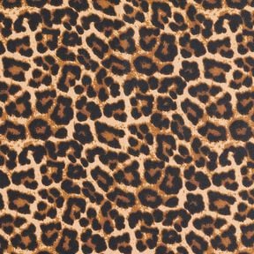 Coated Cotton fine leopard print – brown/black, 
