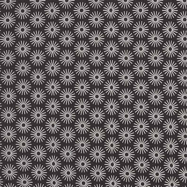 Cotton jersey shiny flowers – black,  image number 1