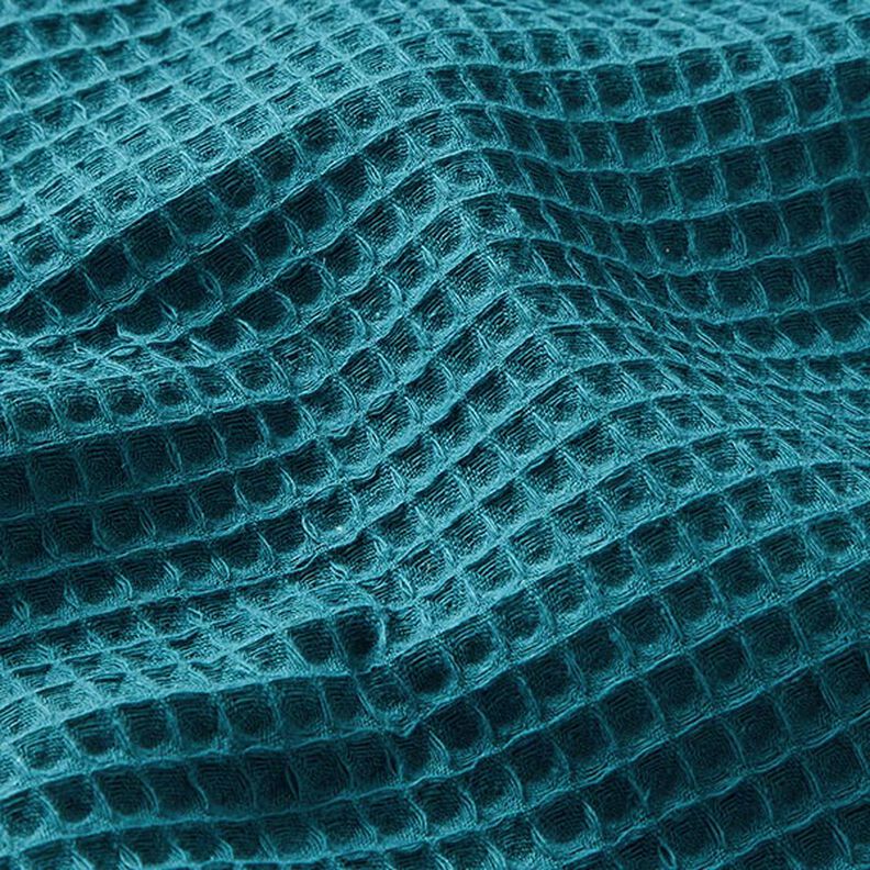 Waffle Piqué – petrol | Remnant 70cm,  image number 2