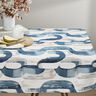 Decor Fabric Half Panama abstract chain – ivory/blue,  thumbnail number 8