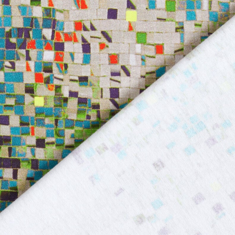 GOTS Cotton Jersey scattered mosaic | TCC x LOOKS by Wolfgang Joop – apple green/dark beige,  image number 6
