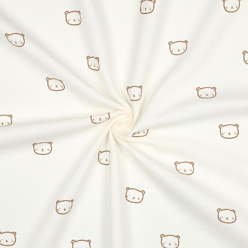 Waffle Jersey little bear | Poppy Fabrics – offwhite/fawn, image number 3