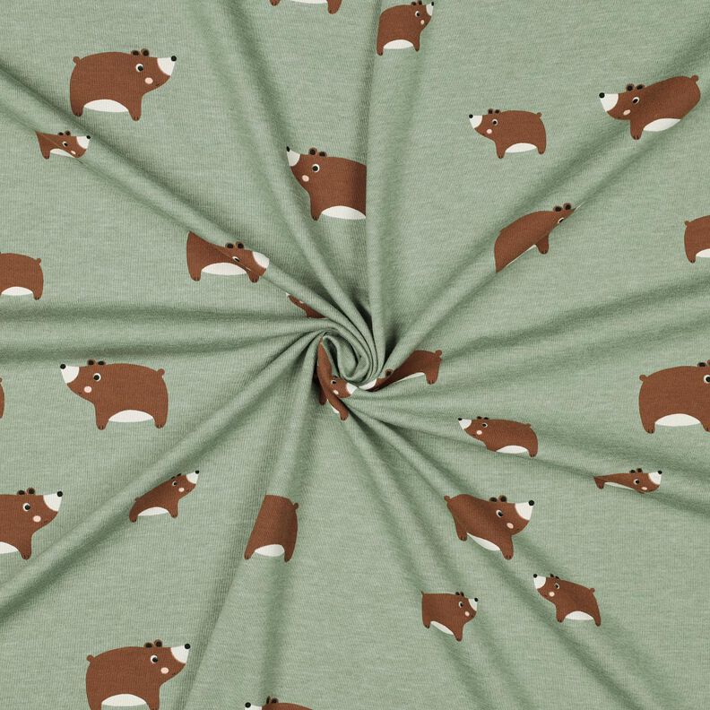 Cotton Jersey Bears | Poppy Fabrics – reed/chestnut, image number 3