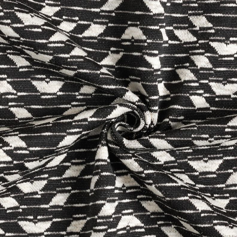 jacquard knit geometric pattern – black/white,  image number 4