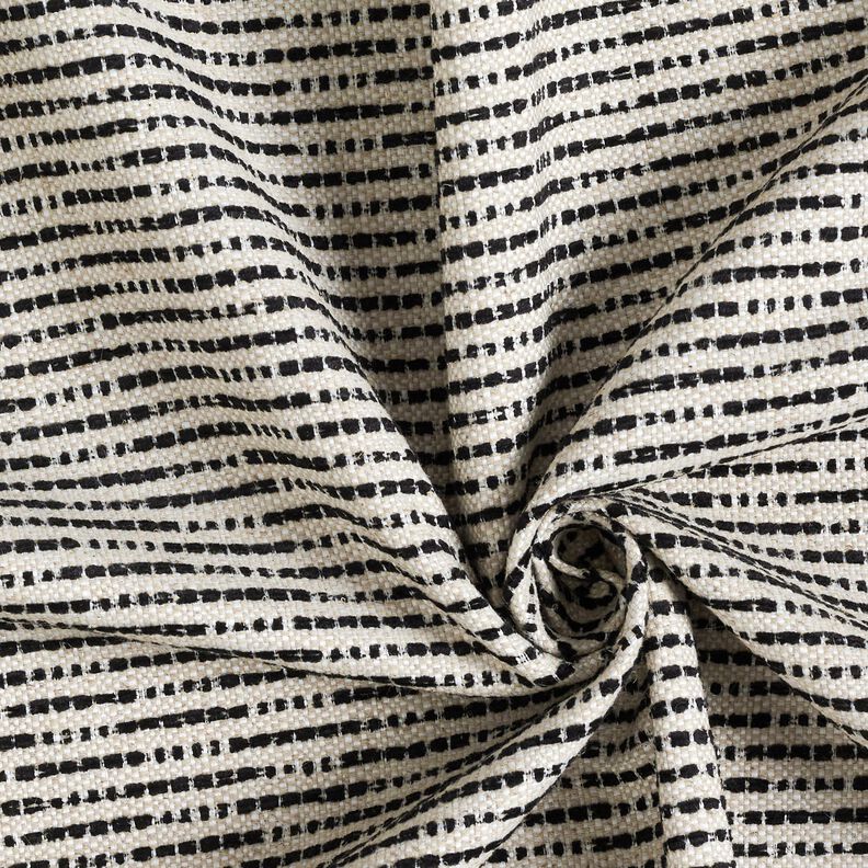 Decor Fabric Jacquard rustic stripes – black/natural,  image number 3