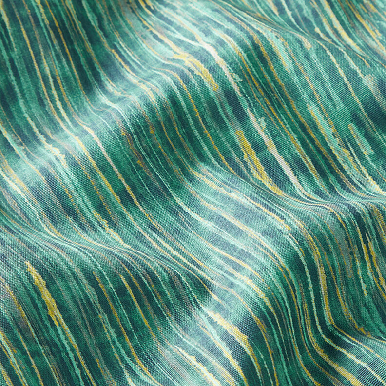Outdoor Fabric Canvas Fine stripes – petrol,  image number 2