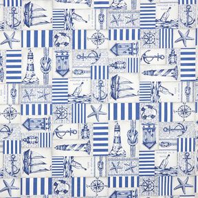 Nautical coated cotton – steel blue/natural, 