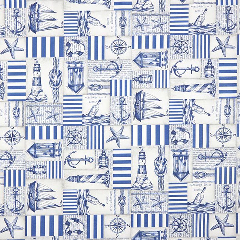 Nautical coated cotton – steel blue/natural,  image number 1