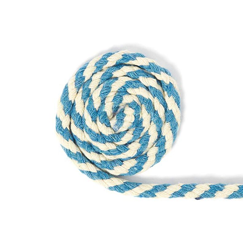 Cotton cord two tone [6 mm] 5 - turquoise/natural,  image number 1