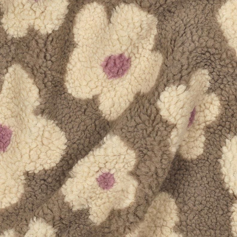 Teddy Fur Flowers | Poppy Fabrics &ndash; dune/light beige,  image number 2