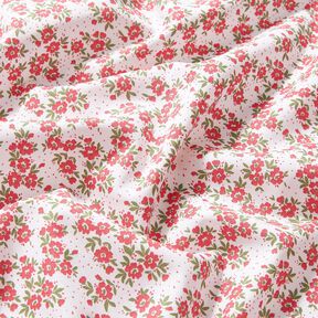Cotton Poplin sea of flowers – red/white, 