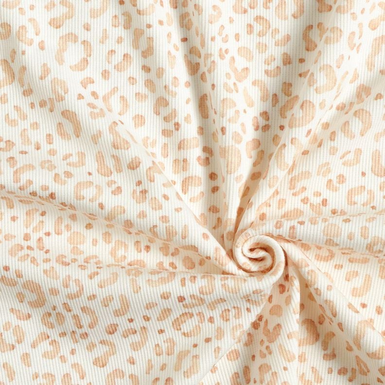 Ribbed Jersey delicate leopard print Digital Print &ndash; white,  image number 3