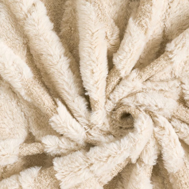 Faux Fur Bouclé Diamonds – sand/natural,  image number 3