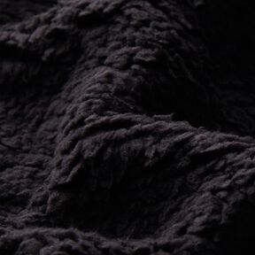 cuddly teddy fur fabric – black | Remnant 50cm, 