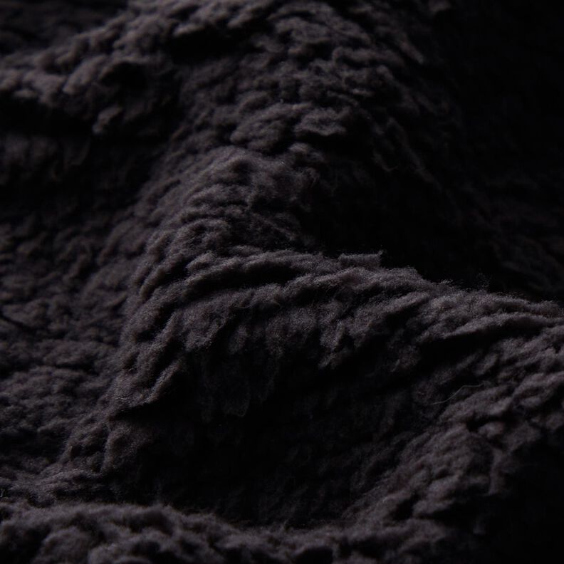 cuddly teddy fur fabric – black | Remnant 50cm,  image number 2