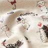 Linen Look Half Panama Cats in love – natural,  thumbnail number 2