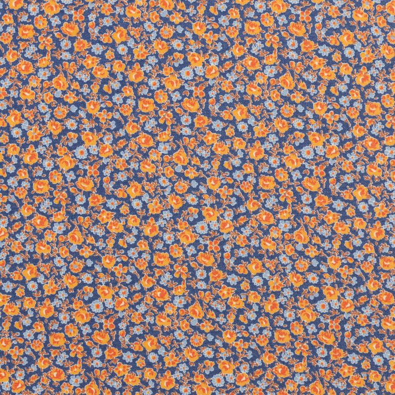 Chiffon millefleurs – indigo/orange,  image number 1