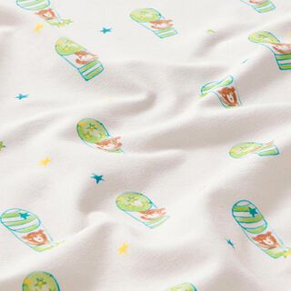 Cotton Jersey little bear in a hot air balloon | PETIT CITRON – offwhite, 