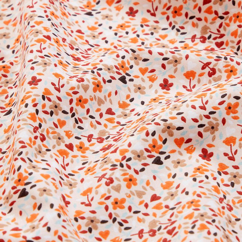 Cotton Cretonne scattered flowers – rosé/peach orange, image number 2