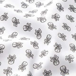 skull poplin – white/black, 