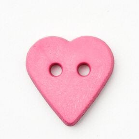 Heart-shaped button [Ø 15 mm] – pink, 