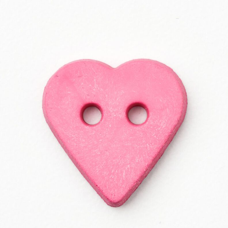 Heart-shaped button [Ø 15 mm] – pink,  image number 1