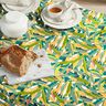 Coated Cotton Delicate Leaves – blue spruce/curry yellow,  thumbnail number 7