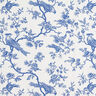 Cotton Cretonne birds – royal blue/offwhite,  thumbnail number 1