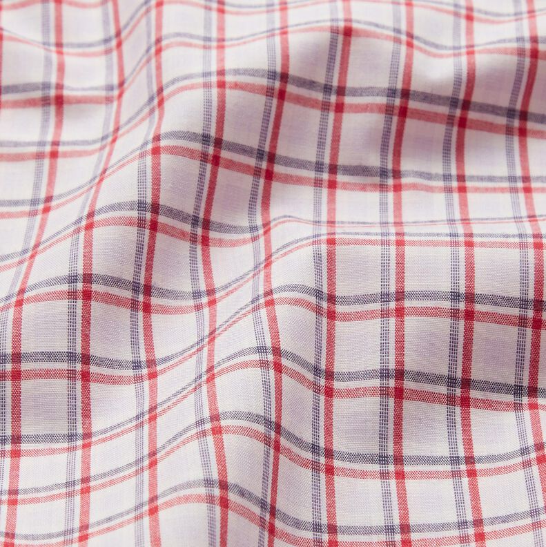 Shirt fabric offset check – white/navy blue, image number 2