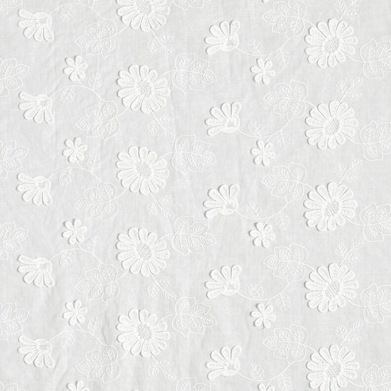 Fine Cotton Batiste 3D daisies – white,  image number 1