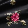 Cotton Poplin Embroidered bouquets – black/berry,  thumbnail number 2